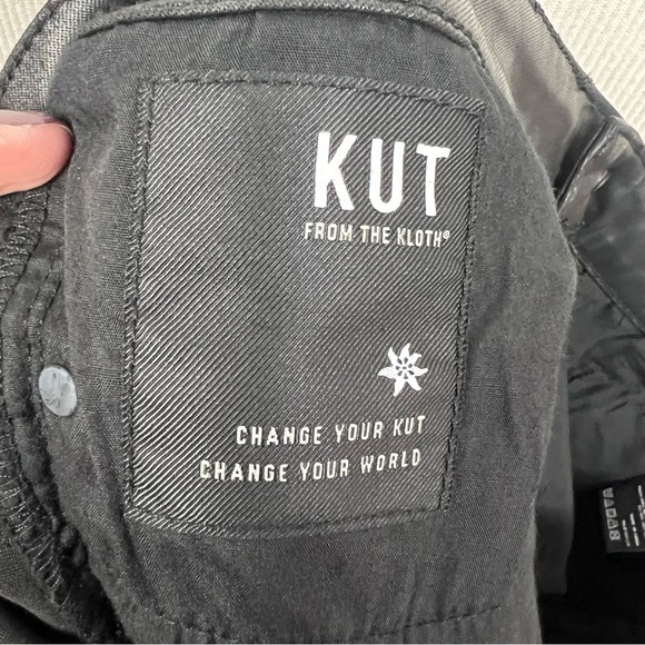 KUT FROM THE KLOTH Reese Ankle Straight NWT Faux Leather Black Pant Jean Size 16 - Picture 14 of 16